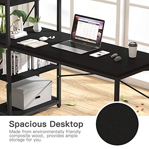 Tower Computer Desk with 4 Tier Storage Shelves 47.6'' Multi Level