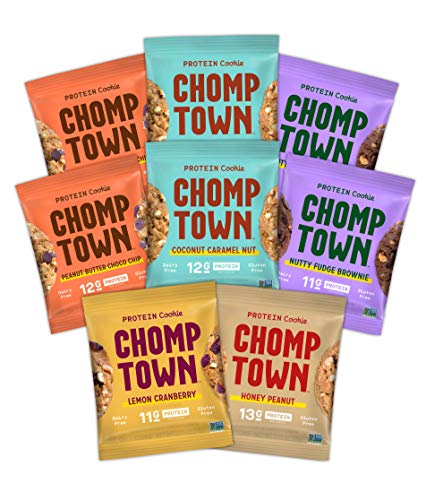 Chomptown | Variety Pack | High-Protein Cookie | Gluten-Free | Dairy-Free | Non-GMO | Fair Trade | 2.75 oz (Pack of 8)