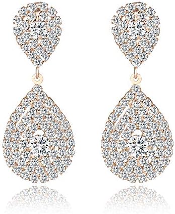 Silver/Gold Plating Wedding Bridal Crystal Tiara Crown Teardrop Statement Necklace Link Bracelet Dangle Earrings Rhinestone Handbag Jewelry Set for Women Girls