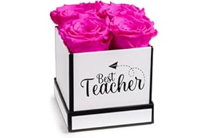 SOHO FLORAL ARTS Best Teachers Gift | Genuine Roses That Last for Years | Teacher Appreciation Gift | Teachers Day Gifts Flowers for Delivery for Worlds Best Teacher | Rose Box Flowers for Delivery