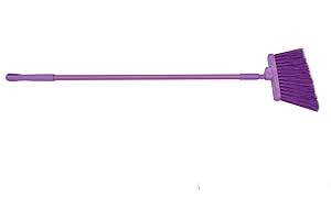 SPARTA 41083EC68 Plastic Color Coded Broom, Unflagged Bristles, Long Broom with Angled Head for Small Debris Cleaning, 56 Inc