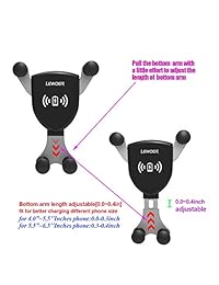 Lewoer   Cargador inalámbrico para coche (compatible con iPhone X XS XR Galaxy S9 S9+, todos los dispositivos Qi)