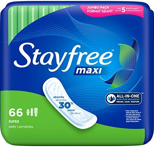 Stayfree Maxi Pads for Girls, Tremendous – 66 Rely