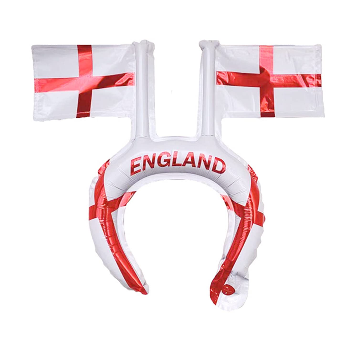 10pcs England Inflatable Balloon Headbands Flags - England Flag - Mini Headbands Flag Headbands Flag Stick Flag Round Top National Country Flags for Royal Event Party