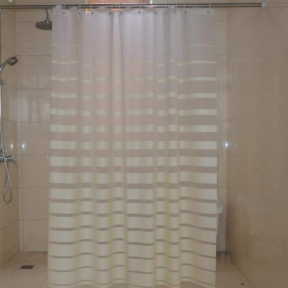 ZQALOVE Plastic Shower Curtains PEVA White Striped Bath