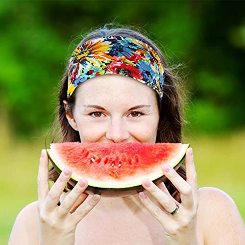 3 otters 8Pack Fashion Headbands, Women\'s Head Band Printed Boho Turban, for Yoga Running Sports Workout Summer Dress Up
