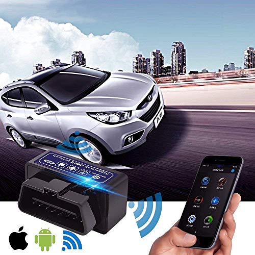 wsiiroon Car WiFi OBD 2, OBD2 Scan Tool, Car OBDII Scan Tool Auto Diagnostic Scanner Code Reader/Scan Tool Check Engine Light for iOS & Android (Black)