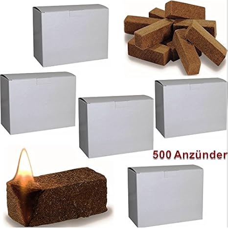 500 St. Bio Anzünder Grillanzünder Kaminanzünder Ofenanzünder Holzfaser und Wachs