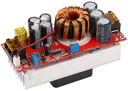 Yeeco DC DC 10-60V to 13-97V Boost Voltage Regulator Power Converter 1500W 22A Volt Transformer Power Supply Module Board with Adjustable Potentiometer & Heatsink Fan