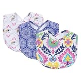Trend Lab Waverly Santa Maria 3 Piece Bib Set, Blue/Pink/Yellow/Gray