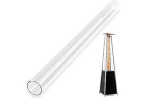 Patio Heater Glass Tube Replacement Parts, 47.2 x 4 Inch High Borosilicate Glass Tube, Compatible with Four-Sided Pyramid Fla