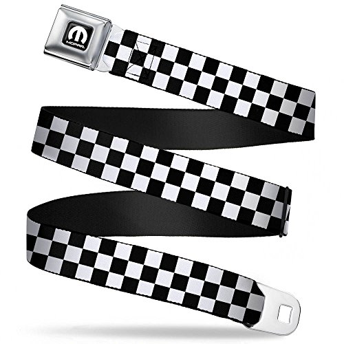 Mopar Logo Checker Black/white Seatbelt Belt