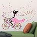 SWORNA Nature Series SN049 Flower Butterfly Girl on Bicycle Removable Vinyl DIY Wall Art Mural Sticker Decal Decor for Living Room/Bedroom/Playroom/Hallway/Kindergarten/Home Office/School 28