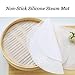 Inchant 5Pcs Kitchen Silicone Steamer Mesh Non-Stick Pad Round Shape Dumplings Mat Steamed Buns Baking Pastry Dim Sum Mesh, 11 Inch Diameter