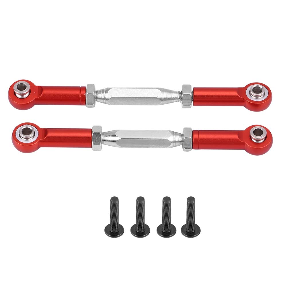 Tbest RC Steering Rod, 2PCS Aluminium Alloy Rear Upper Suspension Arm Linkage Rods for HIMOTO E10MTL E10MT E10BP 1/10 RC Car(Red) Model Toy