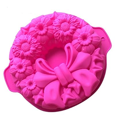 Pink Bow Silicone Mould Kitchen Bakeware Round Cake Pan Decoration Mold Kitchenware Dessert Decorating Tools