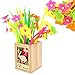 SunAngel Cute Cartoon Silicone Flower Pens + Green Grass-blade Ballpoint Silicon Grass Pen, 0.38mm Black Ink, Pack of 24, Random Color