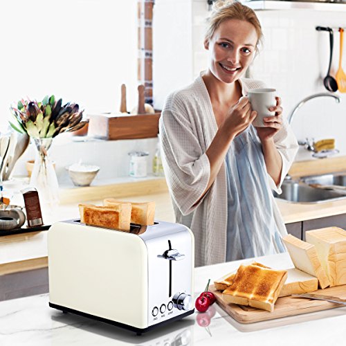 Toaster 2 Slice, Retro Small Toaster with Bagel, Cancel, Defrost