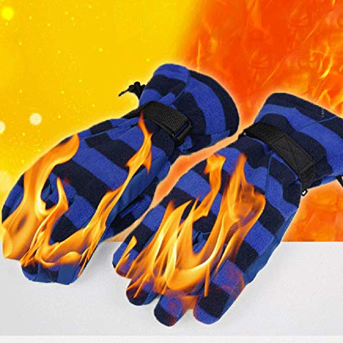 CapsA Men Winter Warm Snow Sports Water-Splashing Anti-Skid Outdoor Gloves for Skiing Skating Snowboarding Shoveling Bicycle Bike Sport Gloves (Blue, L)