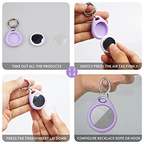 Case for Apple Airtag, for Airtag Keychains, Airtag Holders, Air Tag Holder Accessories Not Easy to Fall Off.（Purple）