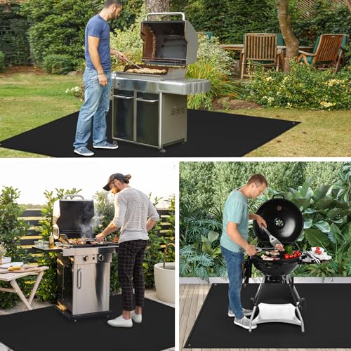 70 x 48 in Grill Mats for Outdoor Grill Compatible with Blackstone 28in & 36in Griddle, Fireproof Griddle Mats for Grilling to Protect the Deck, Griddle Accessories Compatible with Blackstone - 0.6mm