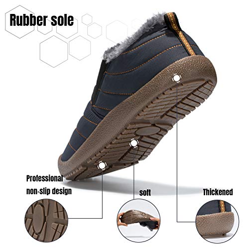 Mishansha Mens Womens Winter Snow Boot Outdoor Indoor Water Resistant Slip On Athletic Casual Walking Ankle Shoes - Thumbnail 5