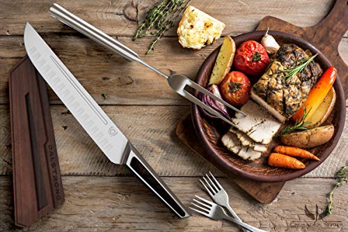 DALSTRONG - Crusader Series - Forged Thyssenkrupp High-Carbon German Stainless Steel - w/Magnetic Sheath - NSF Certified ... (Carving Knife & Fork Set 9")