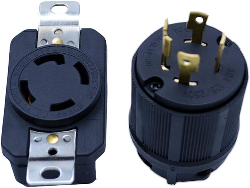 FLYPIG GENERATOR RV AC PLUG & SOCKET L1430 30 AMP 120V 220V MALE