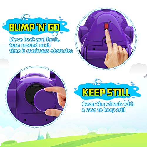 WisToyz Bubble Machine Dinosaur Toy Bump N Go Automatic Bubble Blower Bubble Maker Toys for Kids Toddlers Boys Girls 240ML Bubble Solution Screwdriver Included
