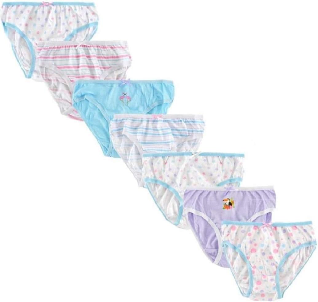7 Pairs 100% Cotton Girls Briefs Knickers Pants Size Age 2-8 Years