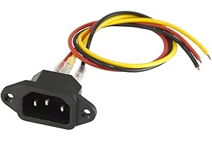 FILSHU 3 Pack AC 250V 10A IEC 320 C14 Panel Mount Plug Adapter Power Connector Socket with 3 Wires