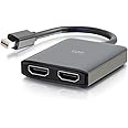 C2G 54292 USB Powered 4K 2-Port Mini DisplayPort to HDMI MST Hub Monitor Splitter, Black