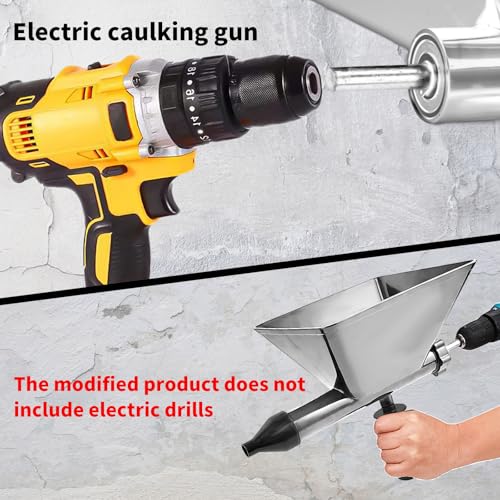 Electric Mortar Sealer Gun with 8 Removable Nozzles, Portable Electric Mortar Gun Funnel Shape for Mortar Seals Sealing Tools