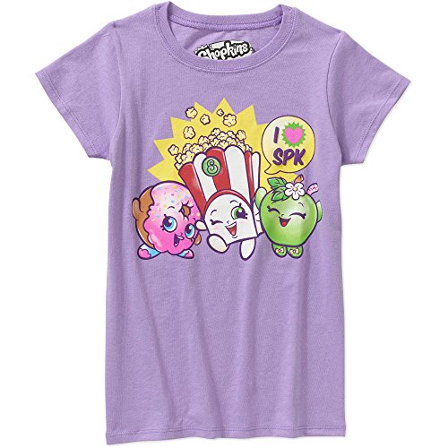 Shopkins Big Girls Shopkins T-Shirt (7/8, Purple-SPK)