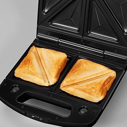 SEVERIN Appareil à Croque-Monsieur, Fonction 3 en 1 (Plaques à Croque-Monsieur, Gril et Gaufres), 1 000 W, SA 2968, Noir/Chromé - Cuisine A Vivre SEVERIN Appareil à Croque-Monsieur, Fonction 3 en 1 (Plaques à Croque-Monsieur, Gril et Gaufres), 1 000 W, SA 2968, Noir/Chromé