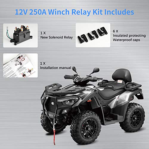 MaySpar 12V Winch Relay 250A Winch Solenoid Relay Contactor for ATV UTV Boat 4x4 Vehicles 1500-5000lbs with 6 Protecting Caps-Replacement Number 63070 62135 74900 2875714 70715 - Image 7