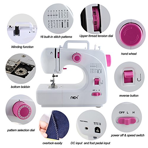 NEX Sewing Machine FreeArm 16 Builtin Stitch Embroidery Machines