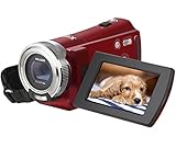 Video Camcorder, Besteker 1280x720P Camera Camcorder 16X Zoom 16MP Video Camera with 2.7 inches TFT LCD Screen Support 270 Degree Rotation (Red)