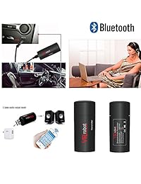 vr robot 3.5 mm estéreo portátil Audio Transmisor Bluetooth, Wireless, para TV, iPod, MP3 MP4, USB Fuente de alimentación (Negro)