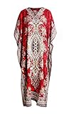 Rubina Kapoor RK Essentials | Tribal Ethnic Print Long Kaftan | Plus Size (Red)