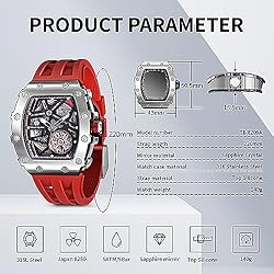TSAR BOMBA Men's Automatic Watch Mechanical Tonneau