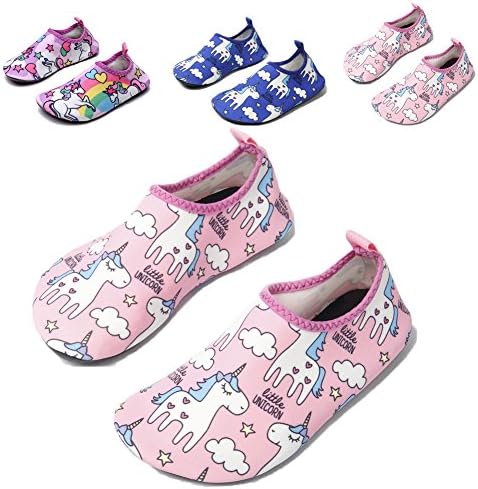 QTMS Kids Boys Girls Water Shoes Barefoot Quick Dry Aqua Socks Swim Shoes (Toddler/Little Kid/Big Kid)