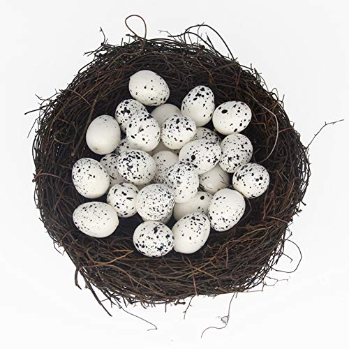 lwingflyer 2pcs Rattan Bird's Nest Crafts Handmade Dry Natural Bird's Nest for Garden Yard Home Party Wedding Decor No Eggs(Medium)