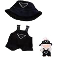 Clothes for Labubu(NO Doll), Hat & Overalls Set for 17cm Labubu Accessories Suit, Cute Clothes for Labubu Dress up Unique Style (Black)