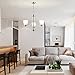 VINLUZ 3 Light Contemporary Chandeliers Brushed Nickel Modern Light Fixtures Ceiling Hanging Classic Pendant Lighting for Foyer Bedroom Dining Room Bathroom