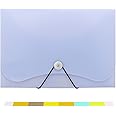 13 Pocket Expanding File Folder Letter Size Accordion File Organizer, Plastic Document Folder with Labels, Portable Accordion Folder for Office, School, Home, Car (Lightblue)