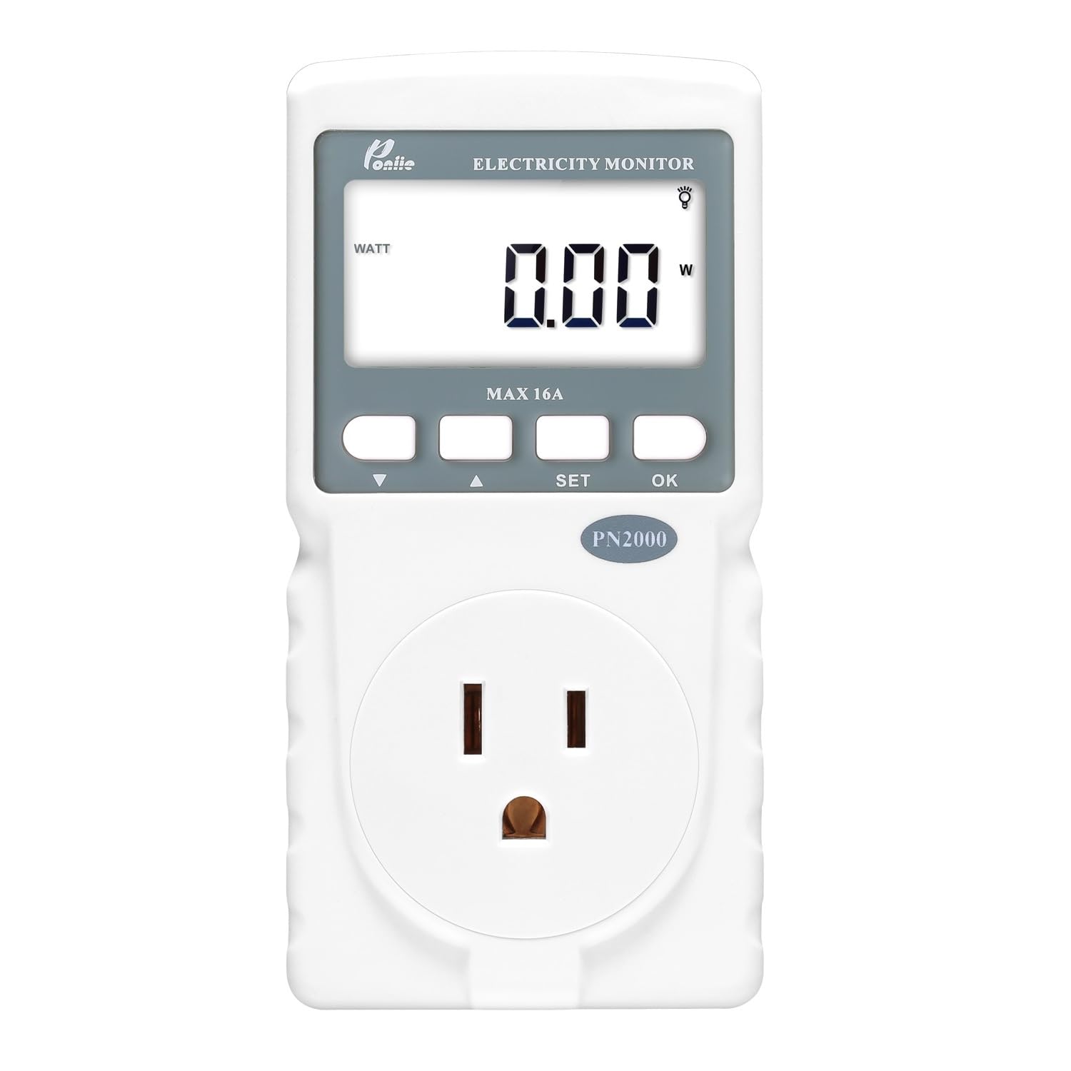 Photo 1 of Poniie PN2000 Plug-in Kilowatt Electricity Usage Monitor Electrical Power Consumption Watt Meter Tester