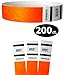 Goldistock Event Wristbands Original Series Sunburst Neon Orange 200 Count | ¾” Arm Bands | Paper-Like Party Armbands | Wrist Bands