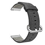 20mm Quick Release Universal Watch Band, MoKo Fine Woven Nylon Replacement Band Sport Strap for Samsung Gear S2 Classic/Motorola Moto 360 2nd Gen Men's 42mm/Ticwatch 2nd/Huawei Watch 2, Black