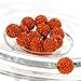 RUBYCA Pave Czech Crystal Disco Ball Clay Beads fit Shamballa Jewelry (20pcs, 10mm, Orange)
